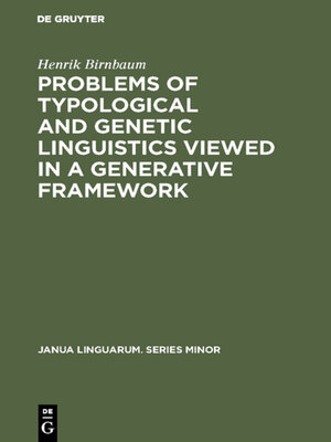 cover image of Problems of Typological and Genetic Linguistics Viewed in a Generative Framework